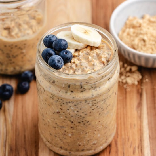Overnight Oats with PB2 - Recipe photo by Three Little Chickpeas