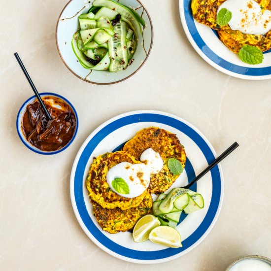 Zucchini and Paneer Fritters - Recipe photo by heinstirred