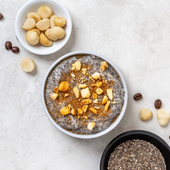 Cappuccino Macadamia Chia Pudding - Recipe photo by Love Macadamia