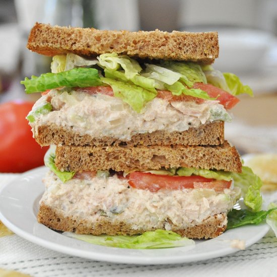 The HEALTHIEST Tuna Salad Sandwich - Recipe photo by Spain on a Fork