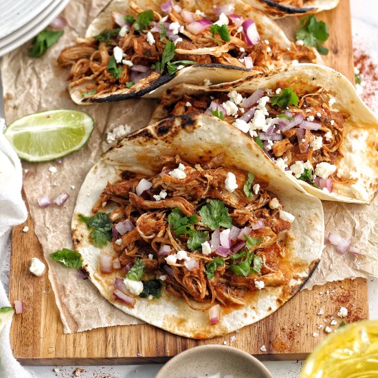 Slow Cooker Chicken Tinga Tacos - Recipe photo by Ereese