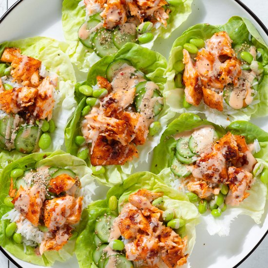 Salmon Lettuce Wraps - Recipe photo by thehealthfulideas