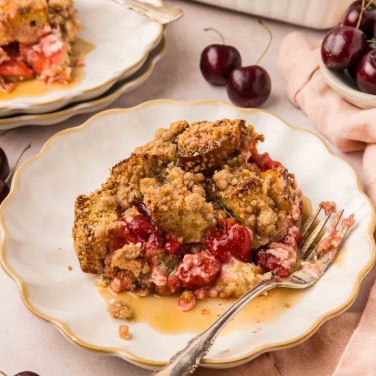 Cherry Cheesecake French Toast Bake - Recipe photo by pumpkinnspice