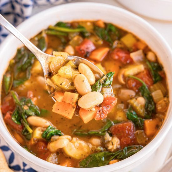 Tuscan White Bean Soup - Recipe photo by KyleeCooks
