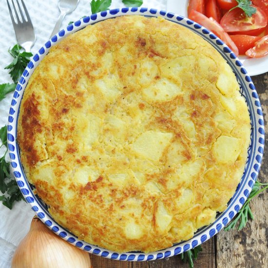 “NO EGG” Spanish Potato Omelette - Recipe photo by Spain on a Fork