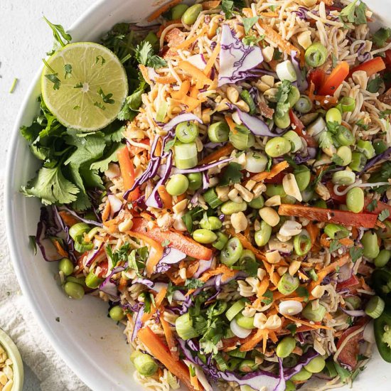 Noodle Salad with Peanut Dressing - Recipe photo by peelwithzeal