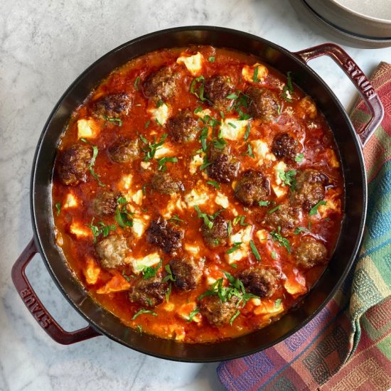 Bean & Sausage Meatball Stew - Recipe photo by thebrookcook.wordpress.com