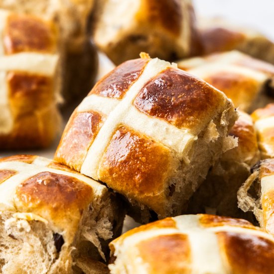 Brioche Hot Cross Buns - Recipe photo by sugarsaltmagic