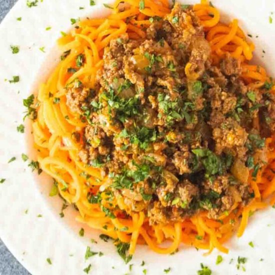 Harissa Beef and Carrot Noodles - Recipe photo by peelwithzeal