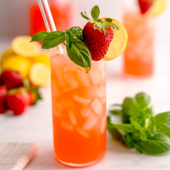 Strawberry Basil Lemonade - Recipe photo by A Fabulous Bite