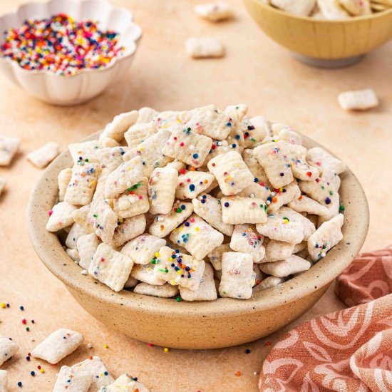 Cake Batter Puppy Chow - Recipe photo by HungryWhisk