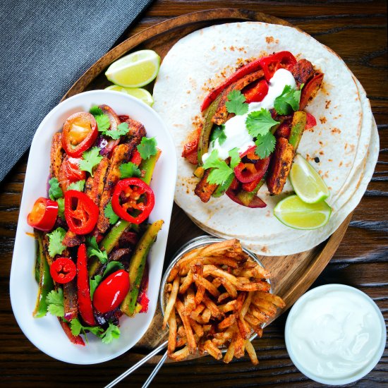 Vegetarian Spicy Halloumi Fajitas - Recipe photo by Brian Jones