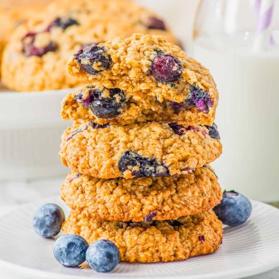 Blueberry Oatmeal Cookies - Recipe photo by Running to the Kitchen