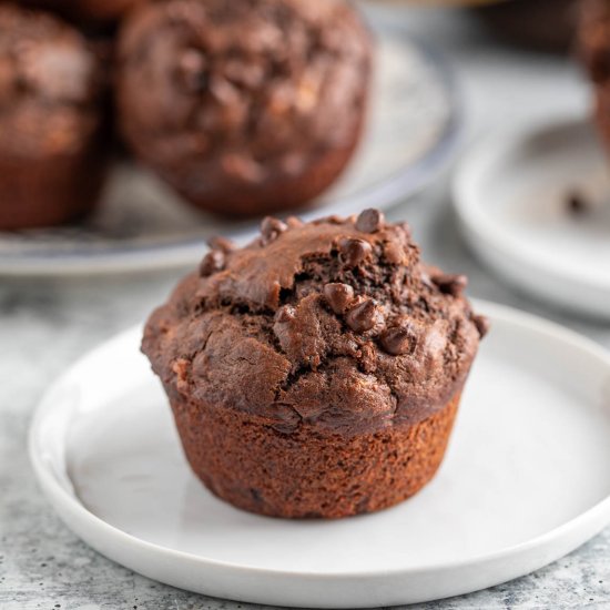 Chocolate Banana Muffins - Recipe photo by BeyondtheCoop