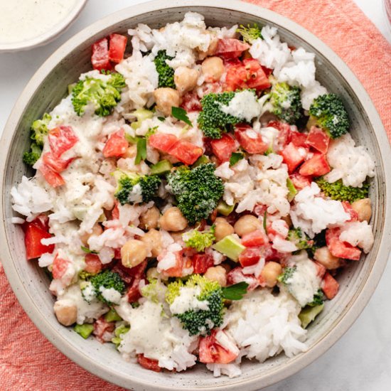 Chickpea Rice Salad - Recipe photo by Three Little Chickpeas