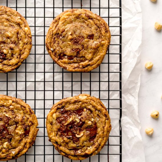 Dark Chocolate Hazelnut Cookies - Recipe photo by A Fabulous Bite
