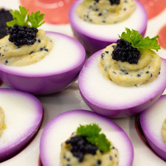 Eggs Stuffed with Caviar Cream - Recipe photo by mecooks.com