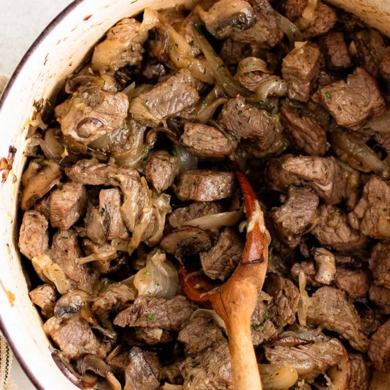 French Onion Steak Bites - Recipe photo by TheSaltyMarshmallow