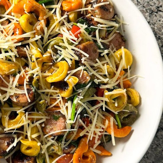 Easy Blackstone Tortellini - Recipe photo by HomeCookDad