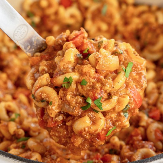 American Goulash Recipe (Slumgullio - Recipe photo by KyleeCooks