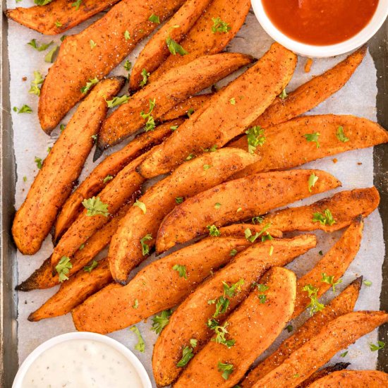 Oven Baked Sweet Potato Wedges - Recipe photo by KyleeCooks