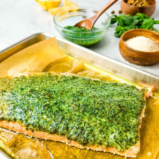 Roasted Pistachio Crusted Salmon - Recipe photo by nataliemarblecooks