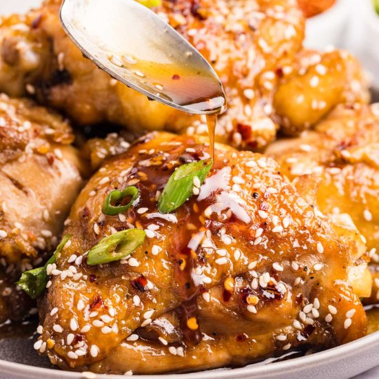 Honey Glazed Chicken Thighs - Recipe photo by KyleeCooks