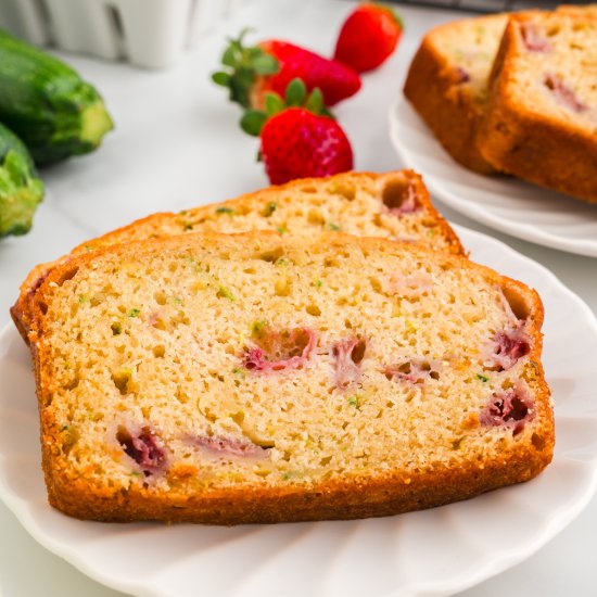 Strawberry Zucchini Bread - Recipe photo by Love Bakes Good Cakes