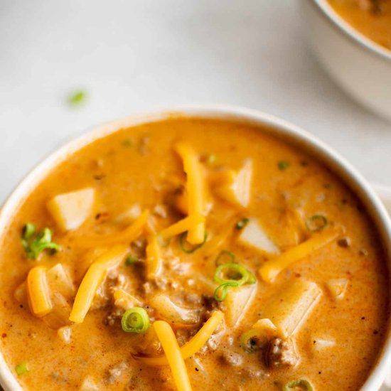 Taco Potato Hamburger Soup - Recipe photo by TheSaltyMarshmallow