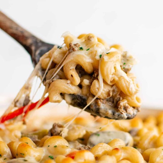 Philly Cheesesteak Casserole - Recipe photo by TheSaltyMarshmallow