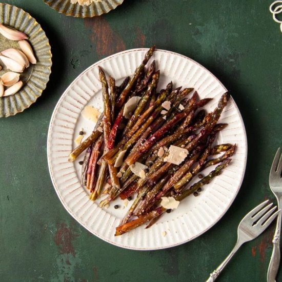 15-Min Fork-Tender Purple Asparagus - Recipe photo by marleysmenu