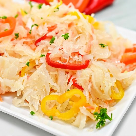 Sauerkraut Salad With Veggies - Recipe photo by Foodie Love