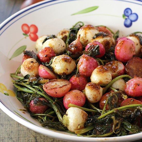 Miso Roasted Turnips & Radishes - Recipe photo by Food Gal