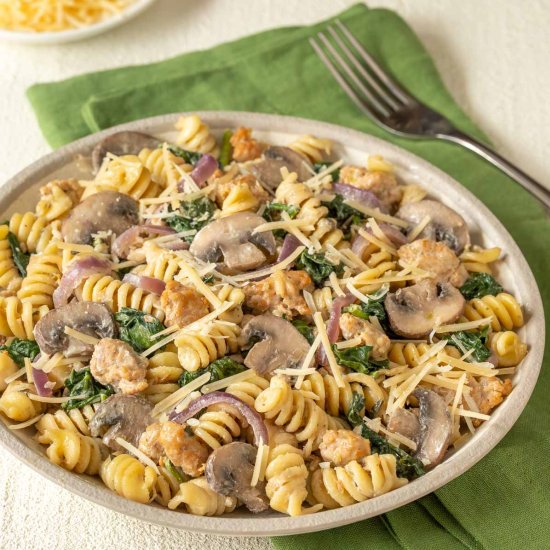 Mushroom & Spinach Pasta (One Pot) - Recipe photo by seasonedkitchen