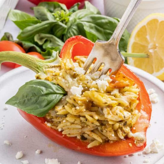 Orzo Stuffed Peppers - Recipe photo by TheSaltyMarshmallow