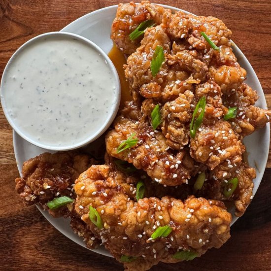 Crispy Honey Garlic Chicken Tenders - Recipe photo by aflavorfulbite