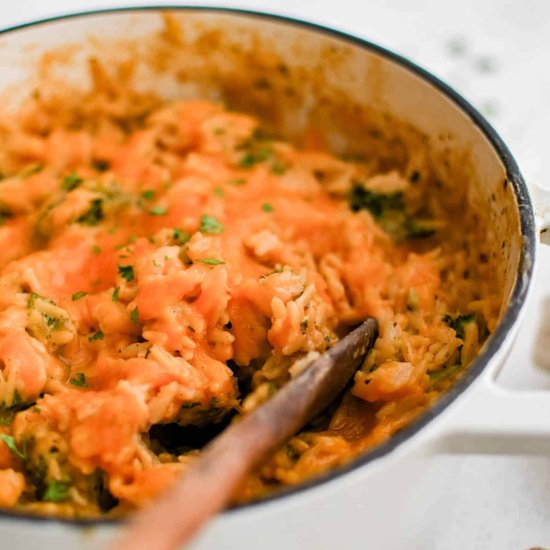 Broccoli Cheddar Orzo - Recipe photo by TheSaltyMarshmallow