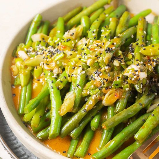 Miso Green Beans - Recipe photo by peelwithzeal