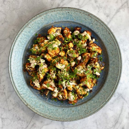 Roasted Cauliflower with Tahini - Recipe photo by thebrookcook.wordpress.com