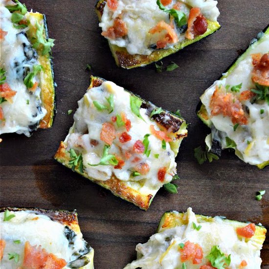 Spinach Artichoke Zucchini Bites - Recipe photo by Foodie Love