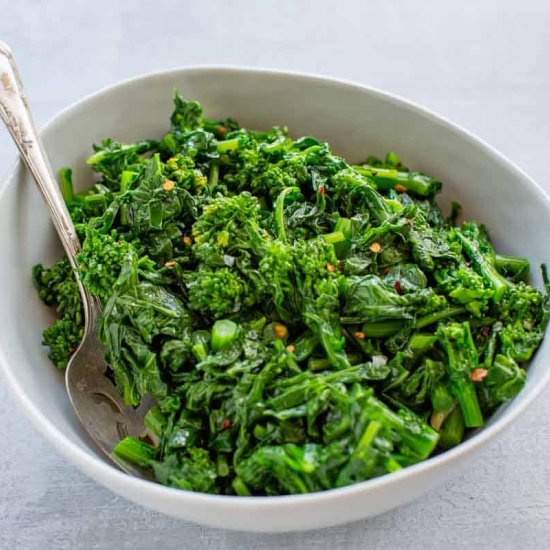Sautéed Broccoli Rabe (Rapini) - Recipe photo by ColeyCooks