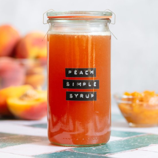 Peach Simple Syrup - Recipe photo by thehealthfulideas