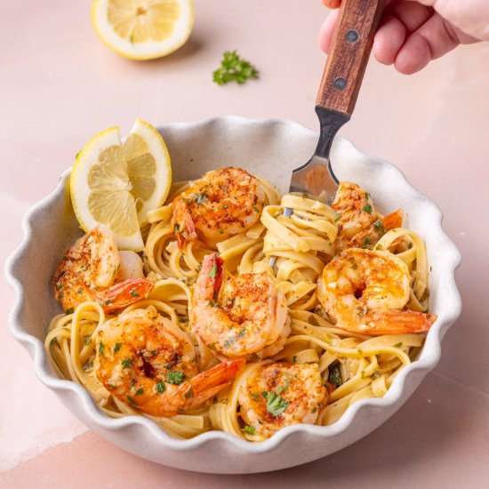 25-Minute Cajun Shrimp Scampi - Recipe photo by marleysmenu