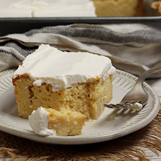 Gluten-Free Corn Tres Leches Cake - Recipe photo by DomesticDreamboat