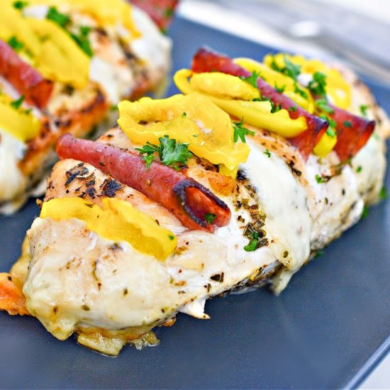 Antipasto Stuffed Chicken - Recipe photo by Foodie Love