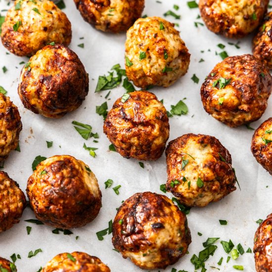 Air Fryer Chicken Meatballs - Recipe photo by sugarsaltmagic