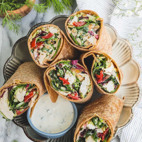 Chicken Spinach Wraps - Recipe photo by elleandpear