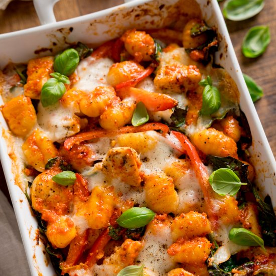 Baked Gnocchi with Chicken - Recipe photo by KitchenSanctuary