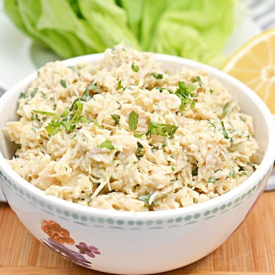 Keto Lemon Basil Chicken Salad - Recipe photo by Foodie Love