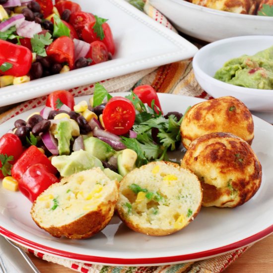 Cornbread Aebleskiver - Recipe photo by karenskitchenstories